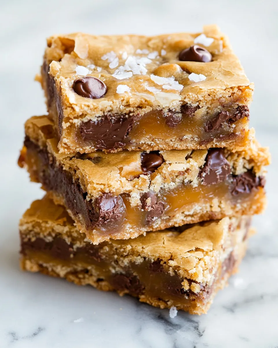 Delicious Salted Caramel Chocolate Chip Cookie Bars image