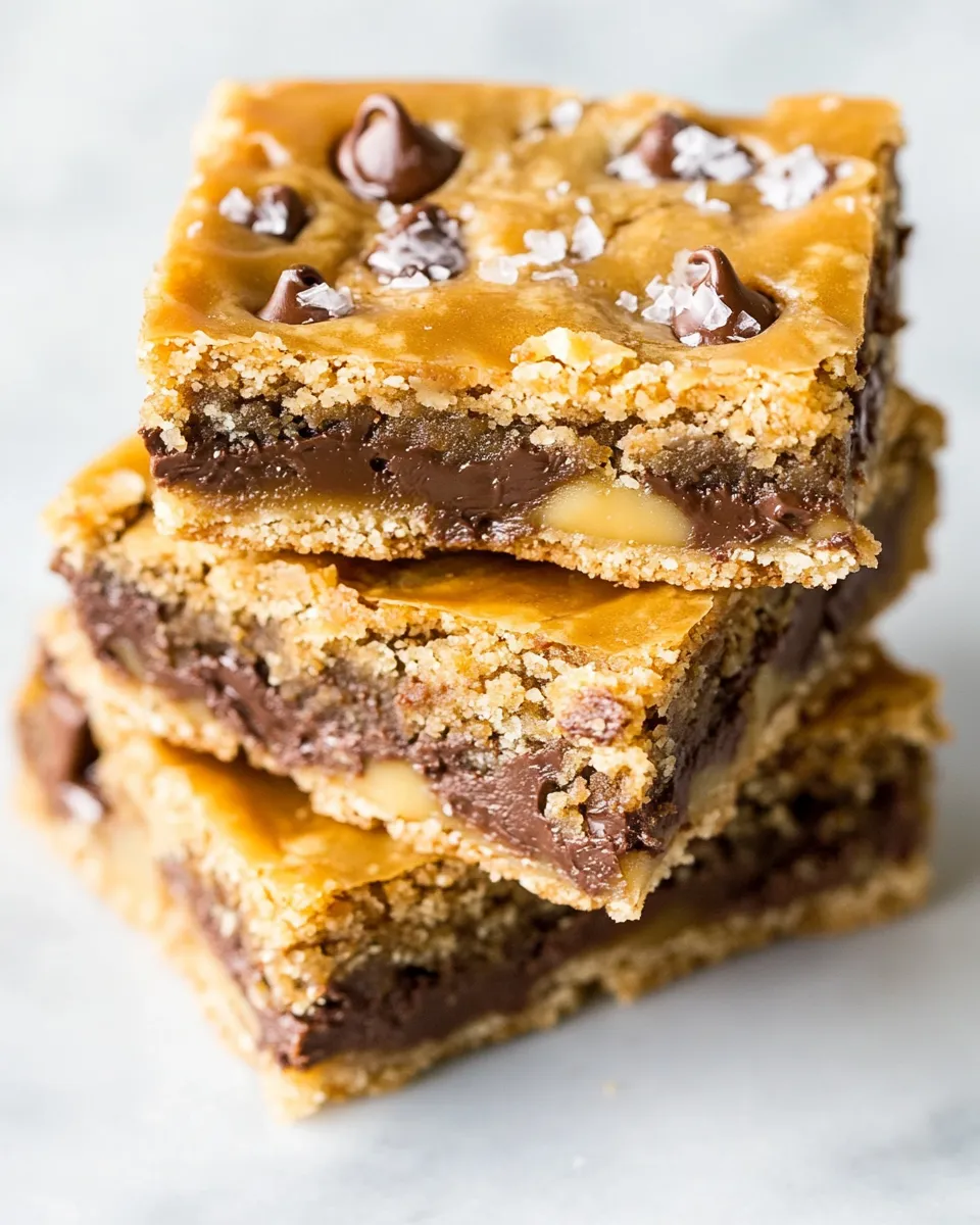 Tasty Salted Caramel Chocolate Chip Cookie Bars recipe image