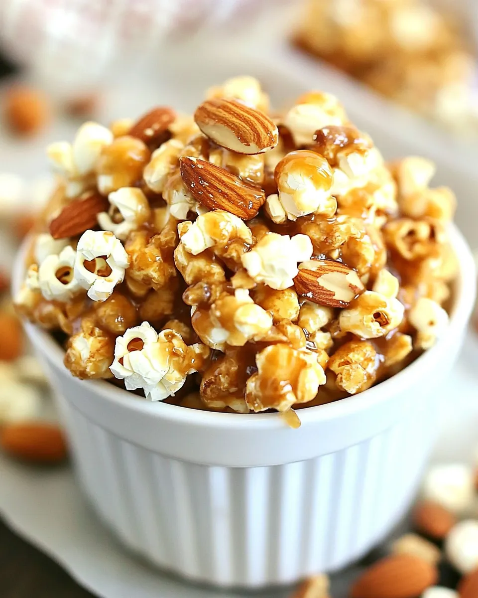 Easy Salted Caramel Popcorn with Almonds recipe photo