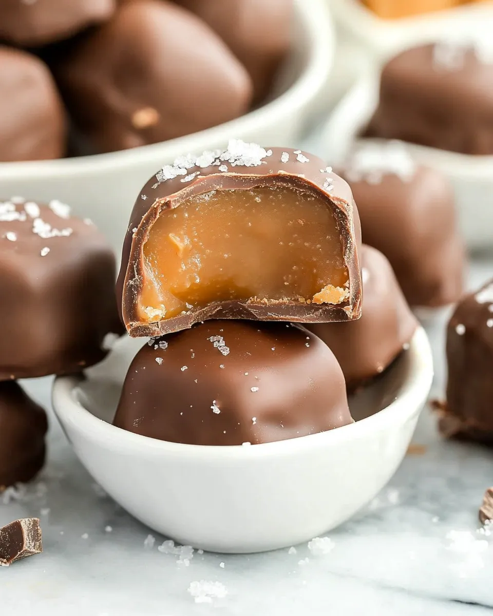 Homemade Salted Chocolate Covered Caramels photo