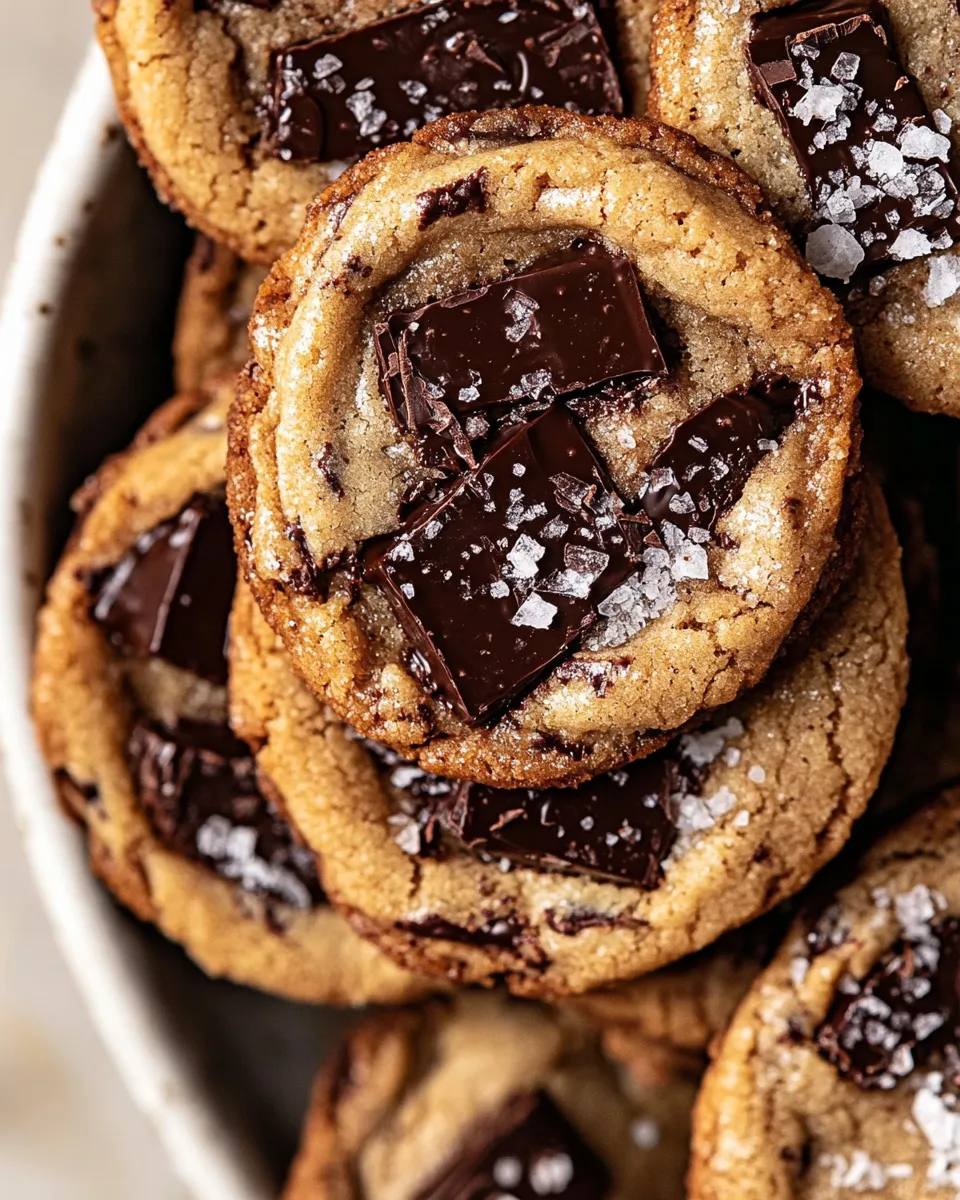 Easy Salted Tahini Honey Chocolate Chunk Cookies. recipe photo