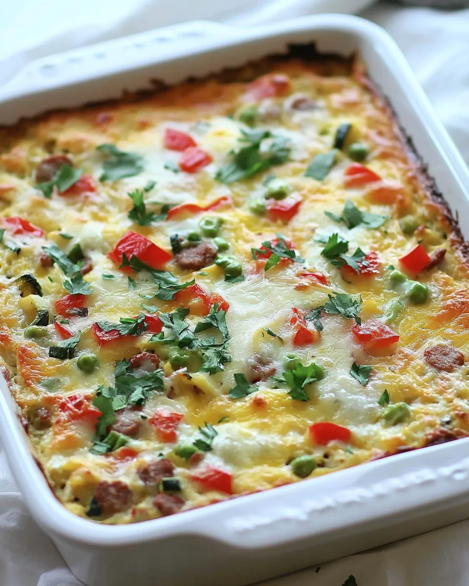 Classic Sausage, Cheese and Veggie Breakfast Casserole image