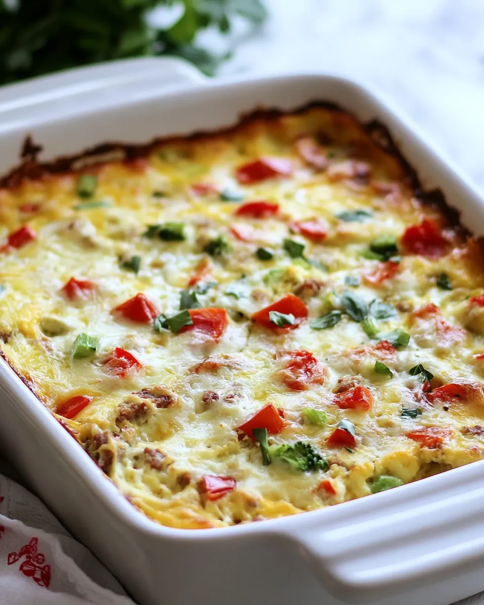 Easy Sausage, Cheese and Veggie Breakfast Casserole shot