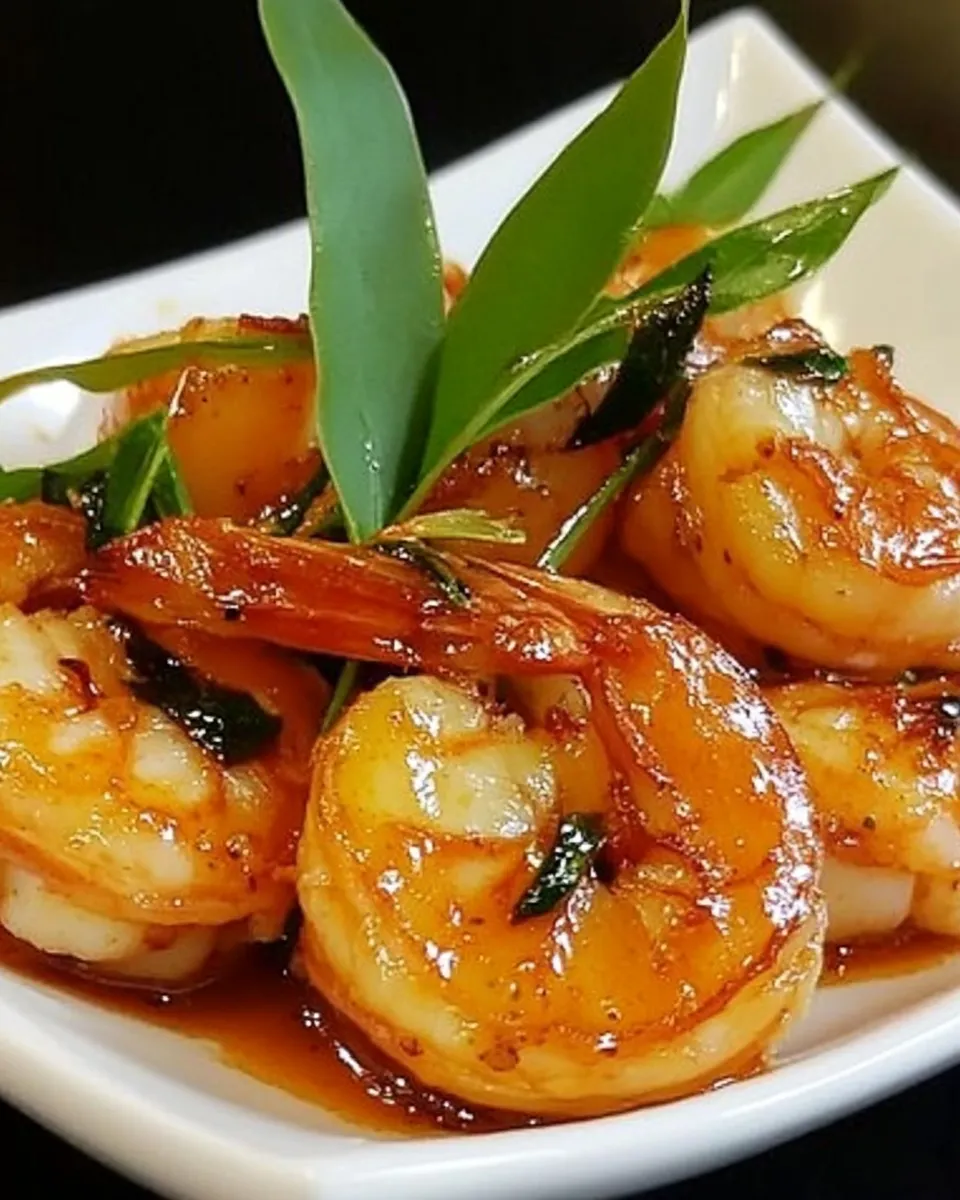Delicious Shrimp with Curry Leaves shot