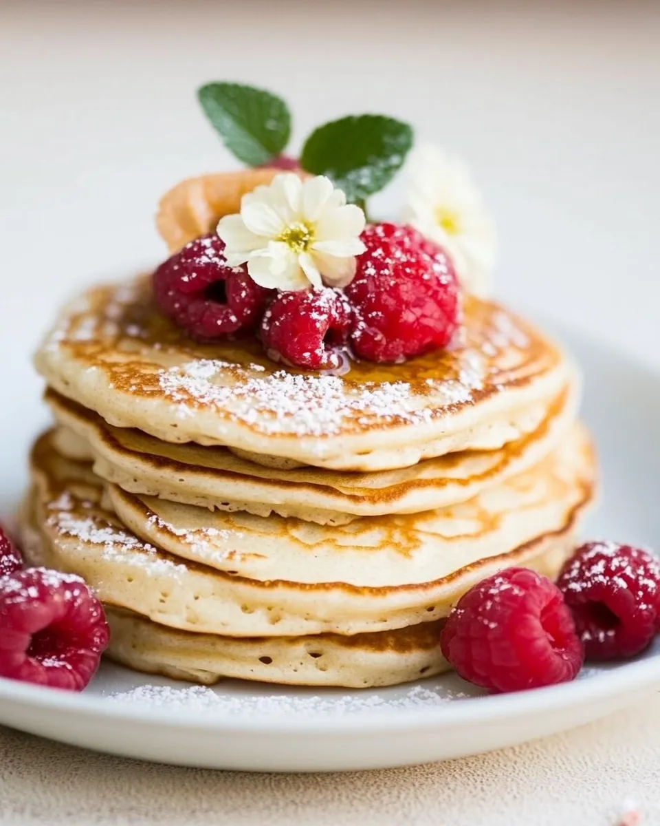 Quick Skinny Cottage Cheese Pancakes food shot
