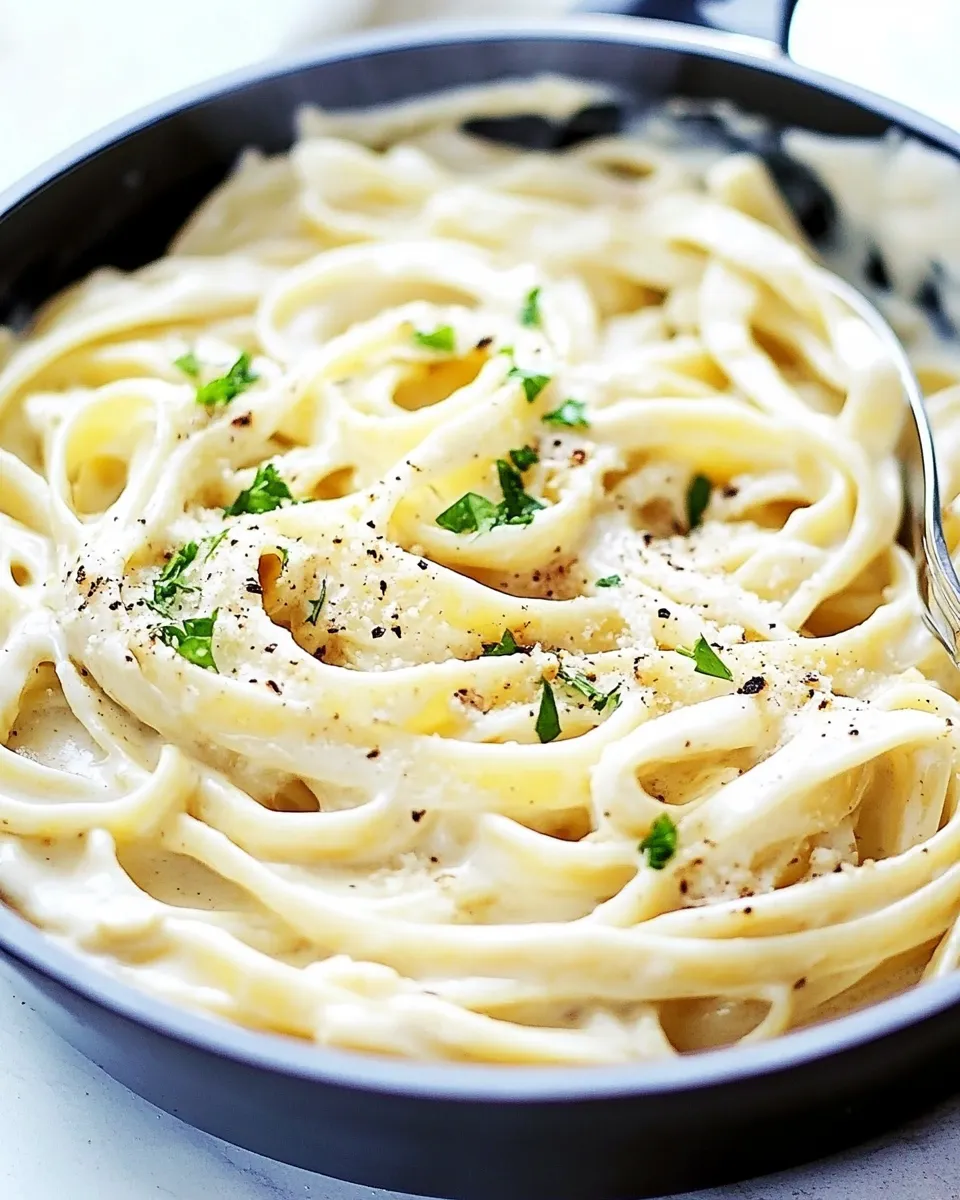 Easy Skinny Fettuccini Garlic Alfredo photo