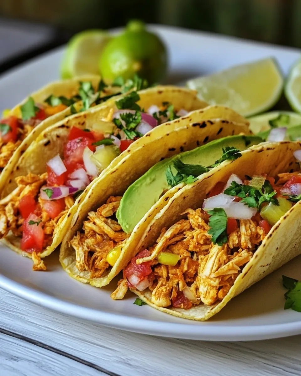 Healthy Slow Cooker Protein Chicken Tacos recipe photo