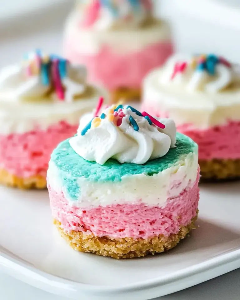 Homemade Small-batch No-bake Unicorn Cheesecakes photo