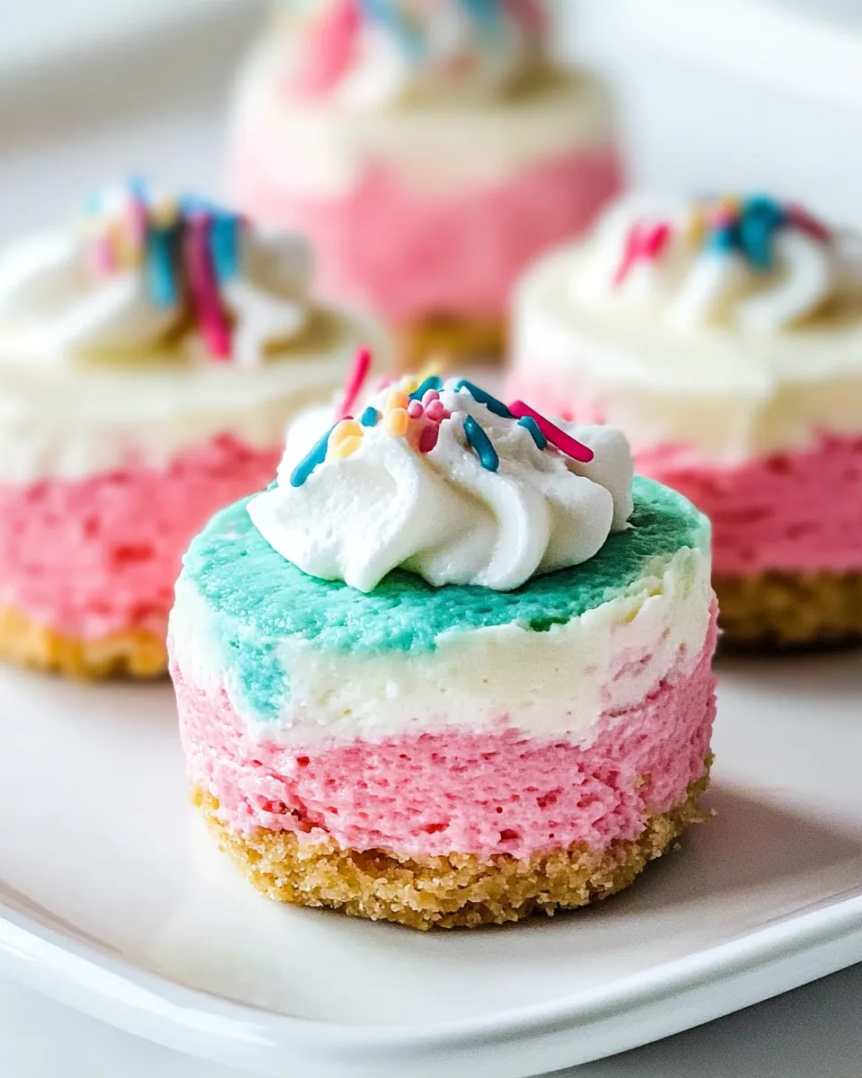 Homemade Small-batch No-bake Unicorn Cheesecakes photo