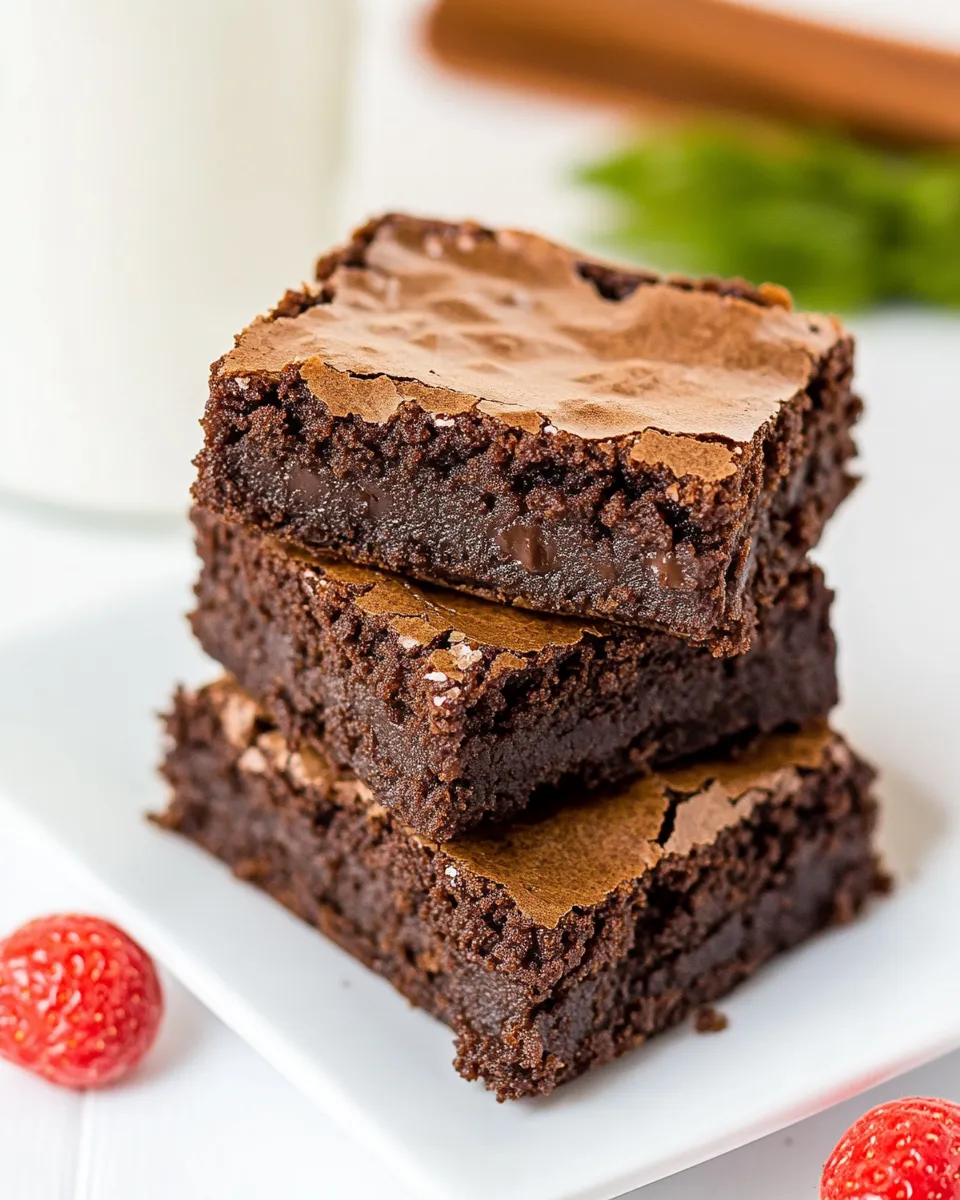 Quick Small Batch Brownies (Makes 3 Brownies) food shot