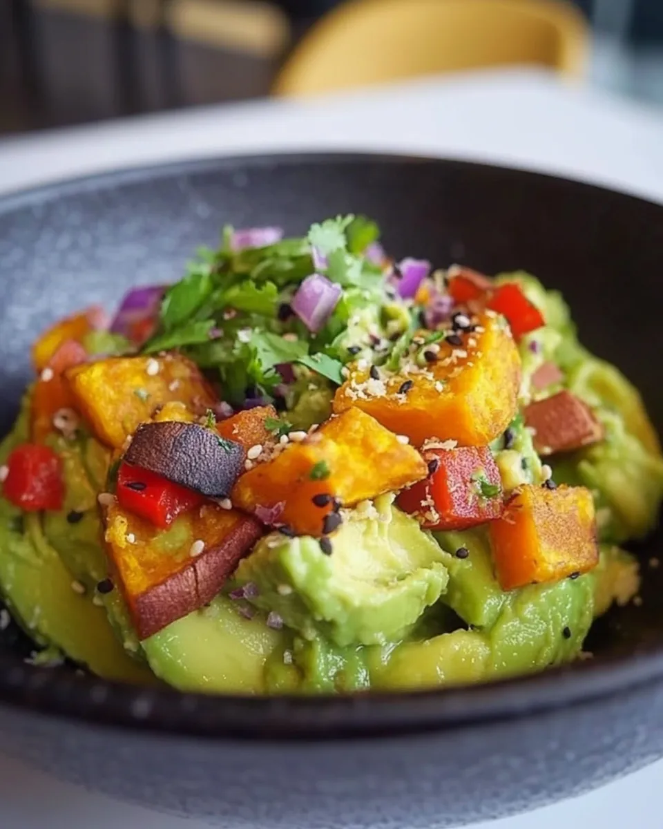 Delicious Smashed Avocados with Sweet Potato Chips image