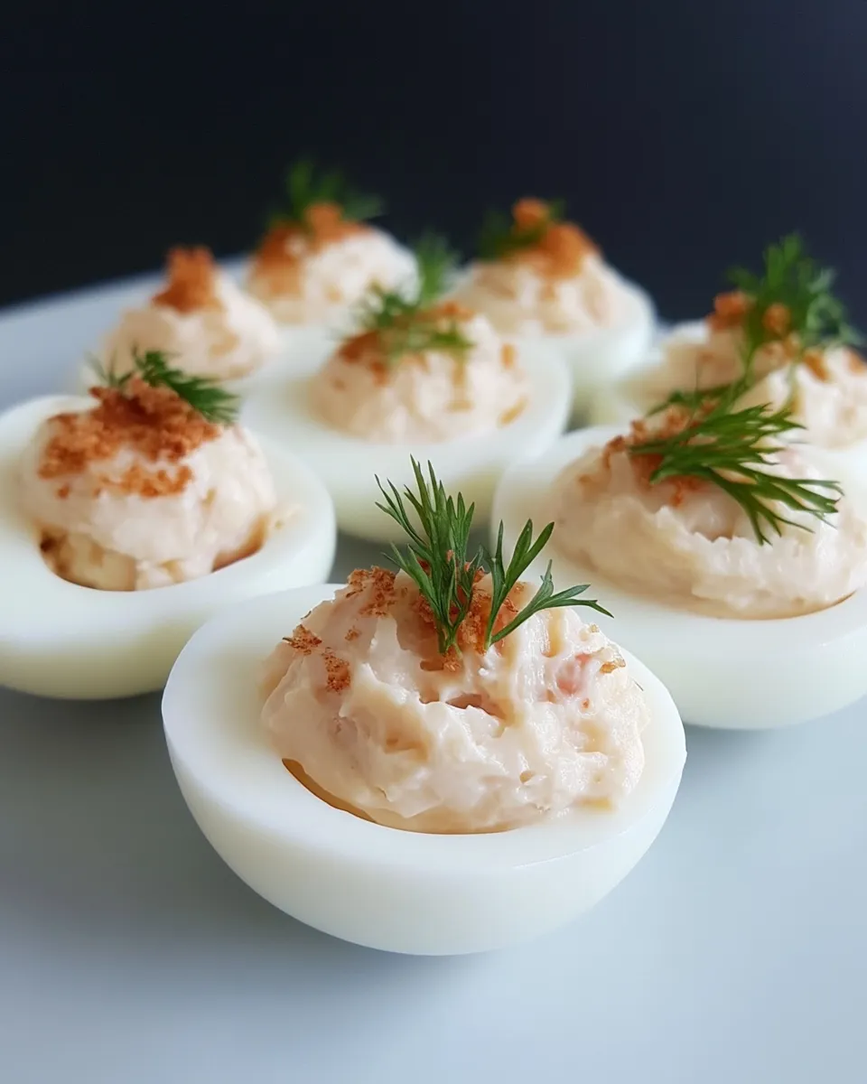 Delicious Smoked Salmon Devilled Eggs shot