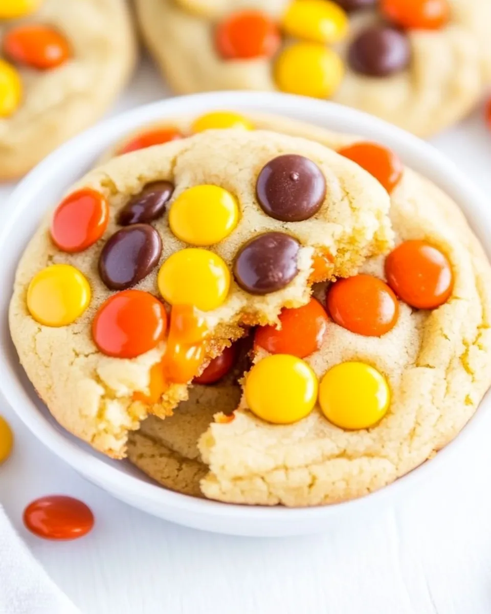 Delicious Soft Baked Reeses Pieces Cookies shot