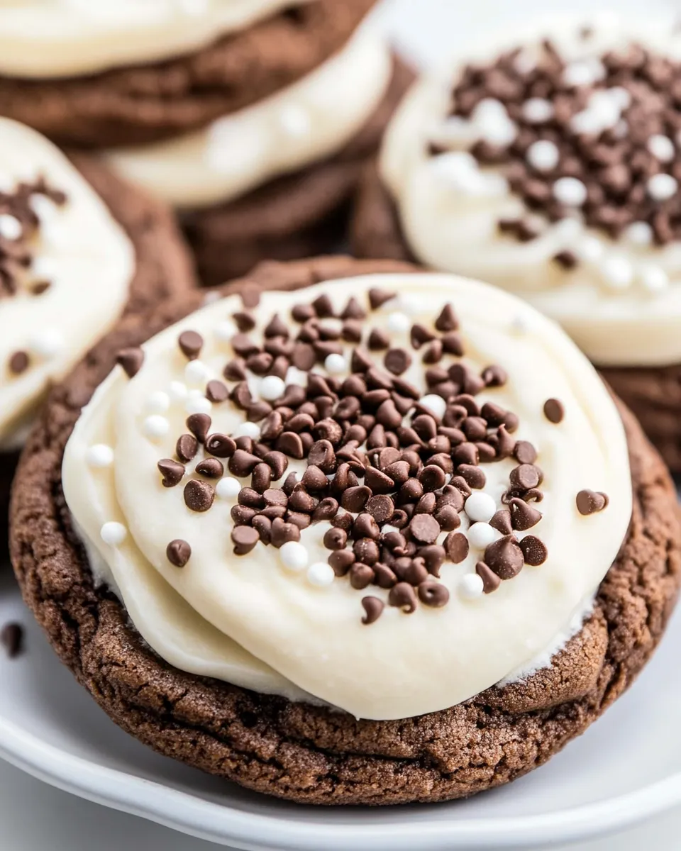 Easy Soft Frosted Chocolate-Chocolate Chip Sprinkles Cookies recipe photo