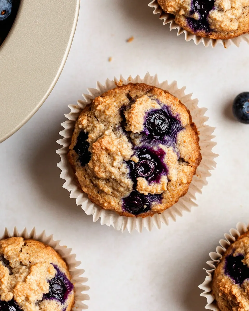 Homemade Soft & Fluffy Vegan Blueberry Muffins with A Bit of Whole Wheat Flour photo