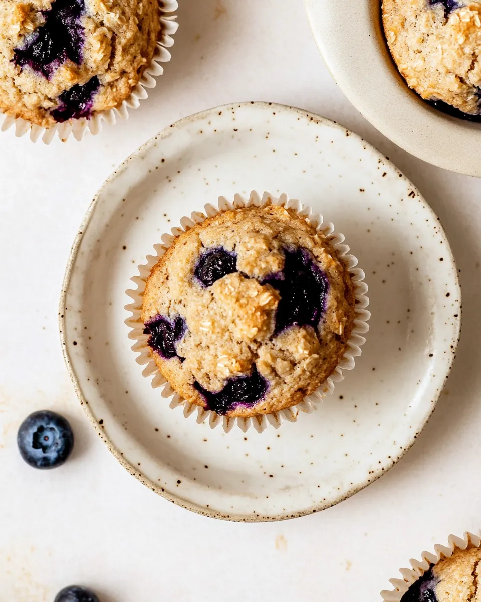 Classic Soft & Fluffy Vegan Blueberry Muffins with A Bit of Whole Wheat Flour image