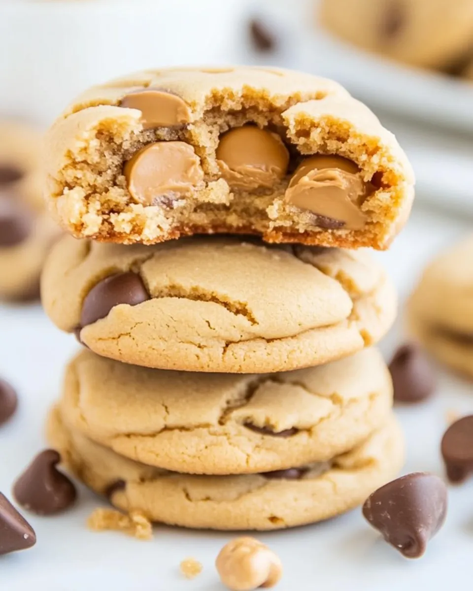 Homemade Soft and Chewy Triple Peanut Butter Cookies photo