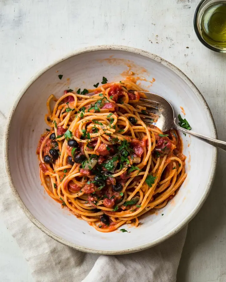 Easy Spaghetti puttanesca recipe photo