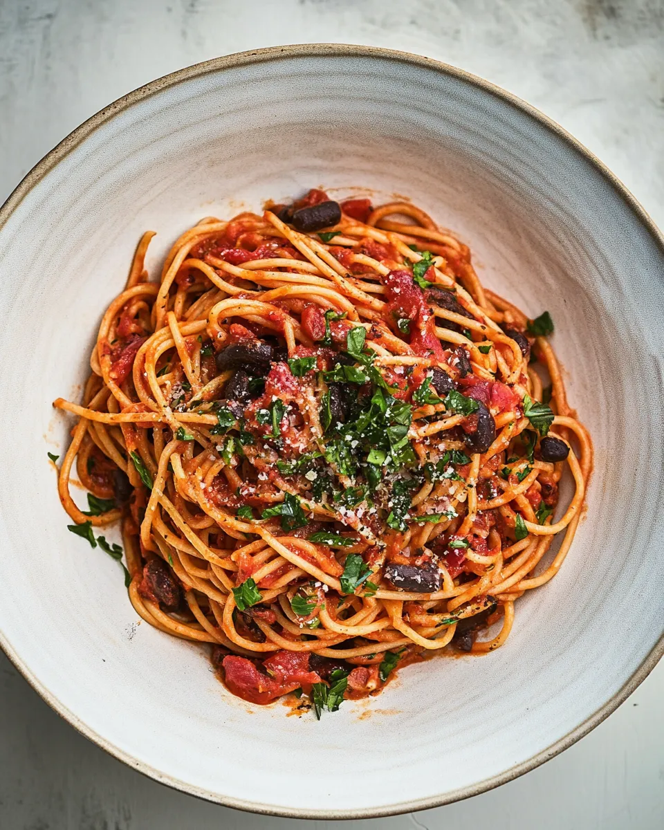 Quick Spaghetti puttanesca recipe dish photo