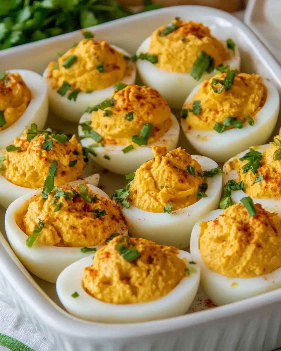 Savory Spicy Deviled Eggs (with Chipotle and Lime) shot