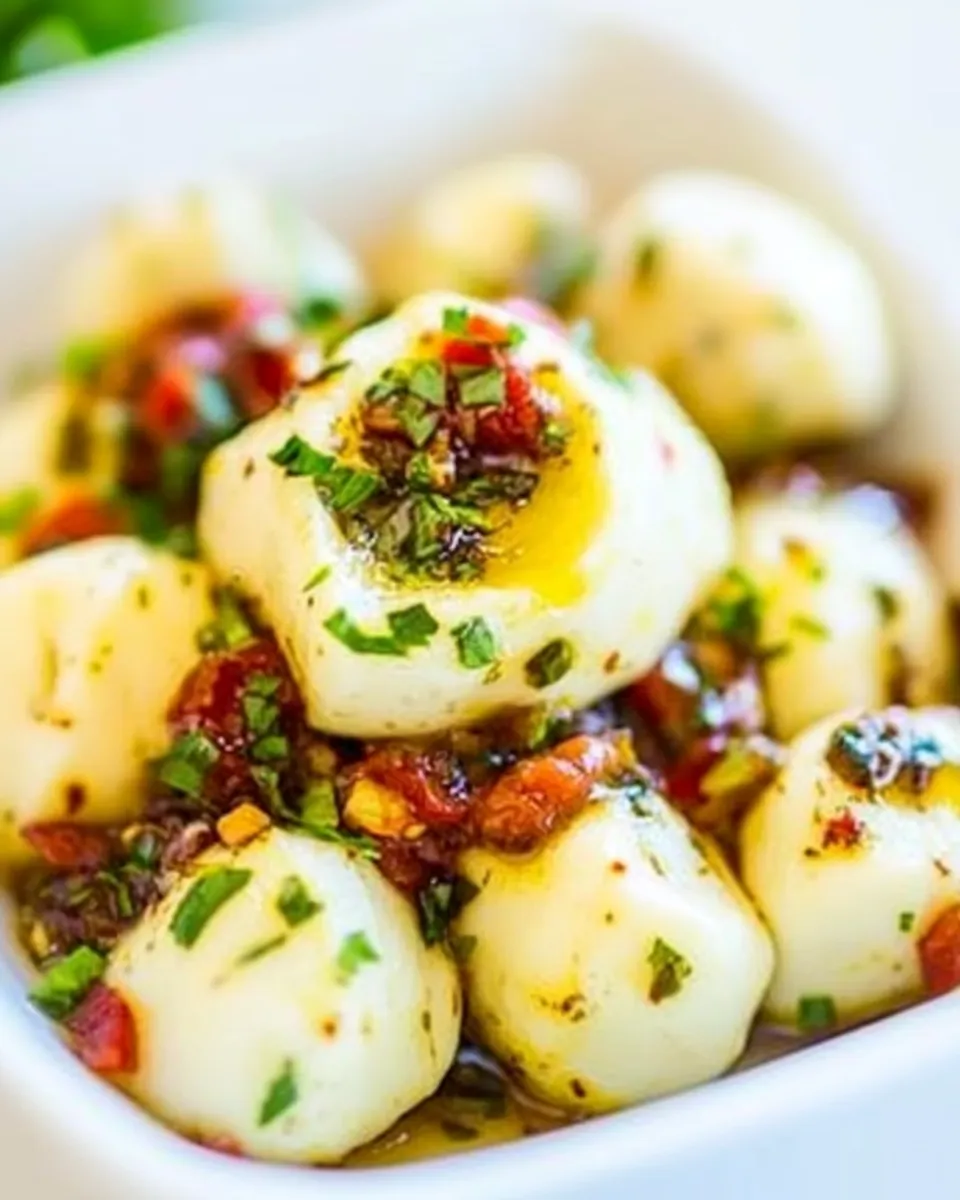 Homemade Spicy Marinated Mozzarella photo