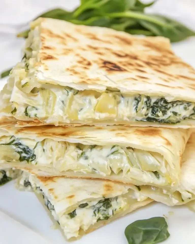 Homemade Spinach Artichoke Quesadillas photo