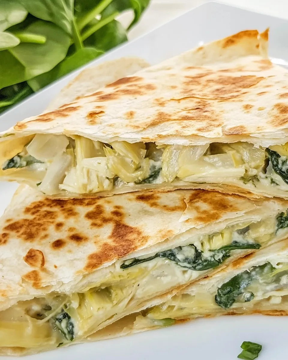 Delicious Spinach Artichoke Quesadillas shot