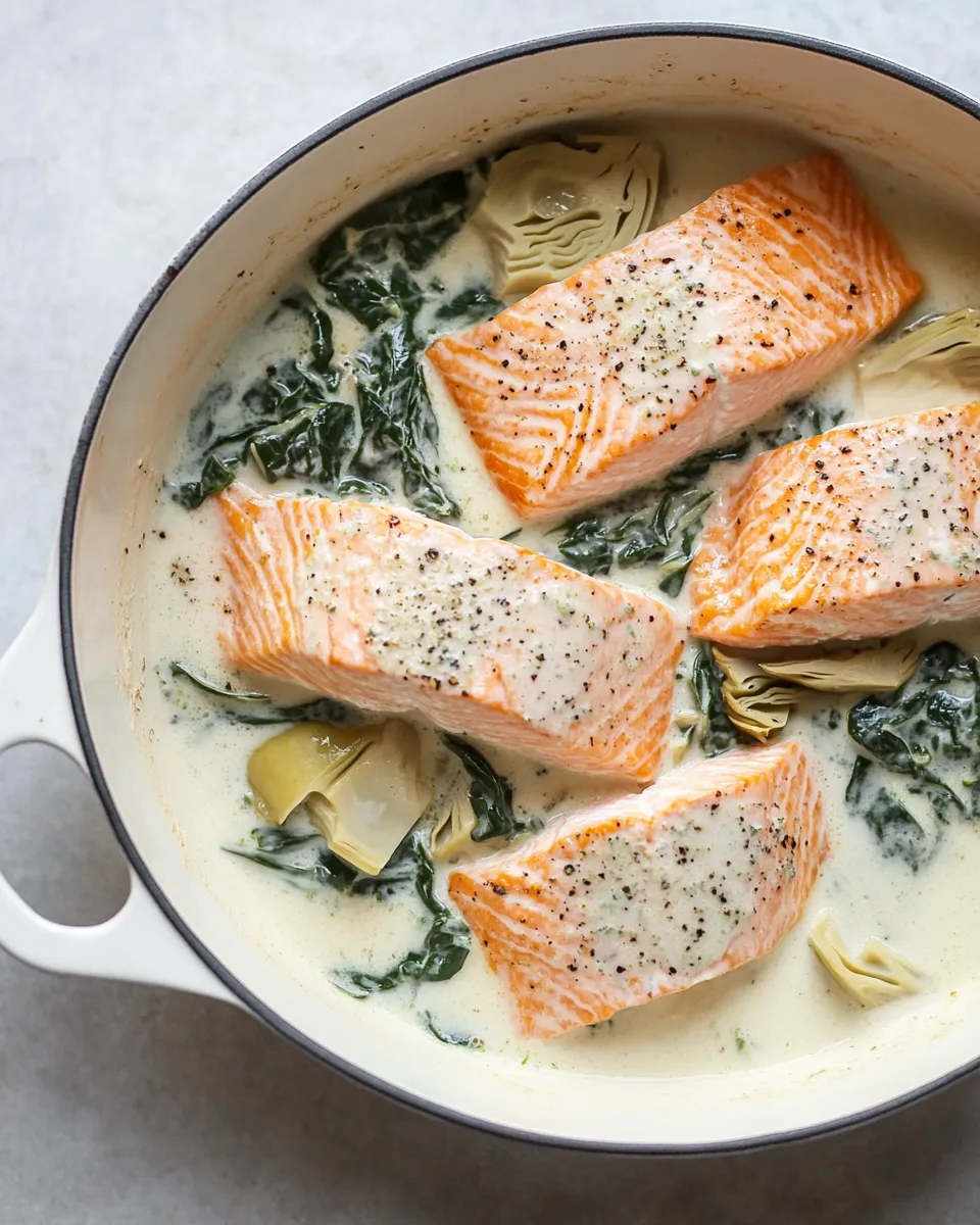 Classic Spinach Artichoke Salmon image