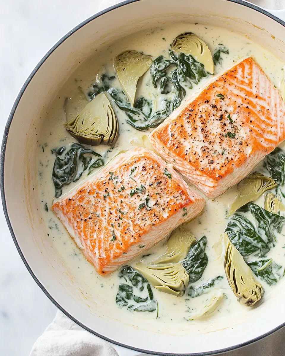 Easy Spinach Artichoke Salmon recipe photo