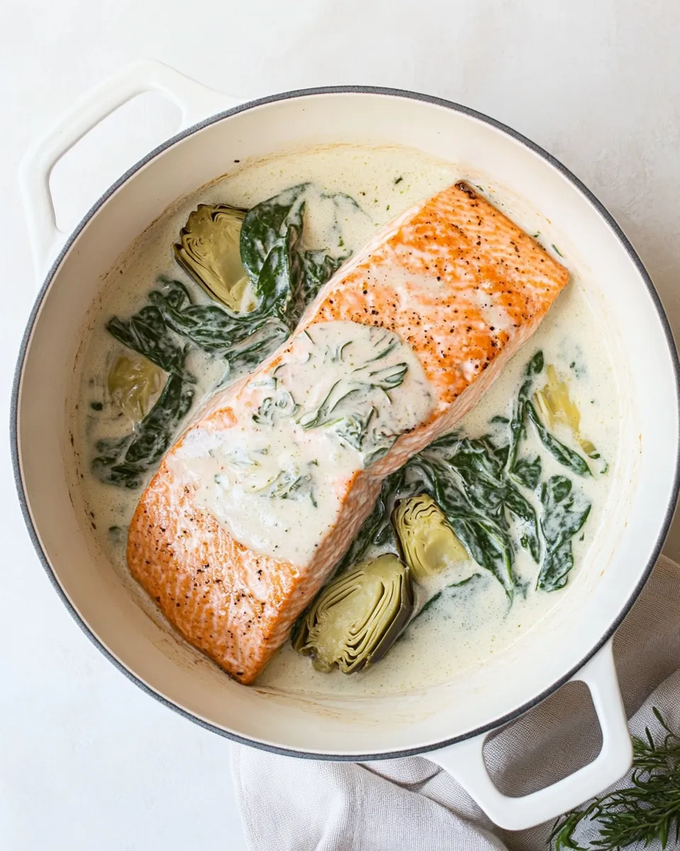 Delicious Spinach Artichoke Salmon shot