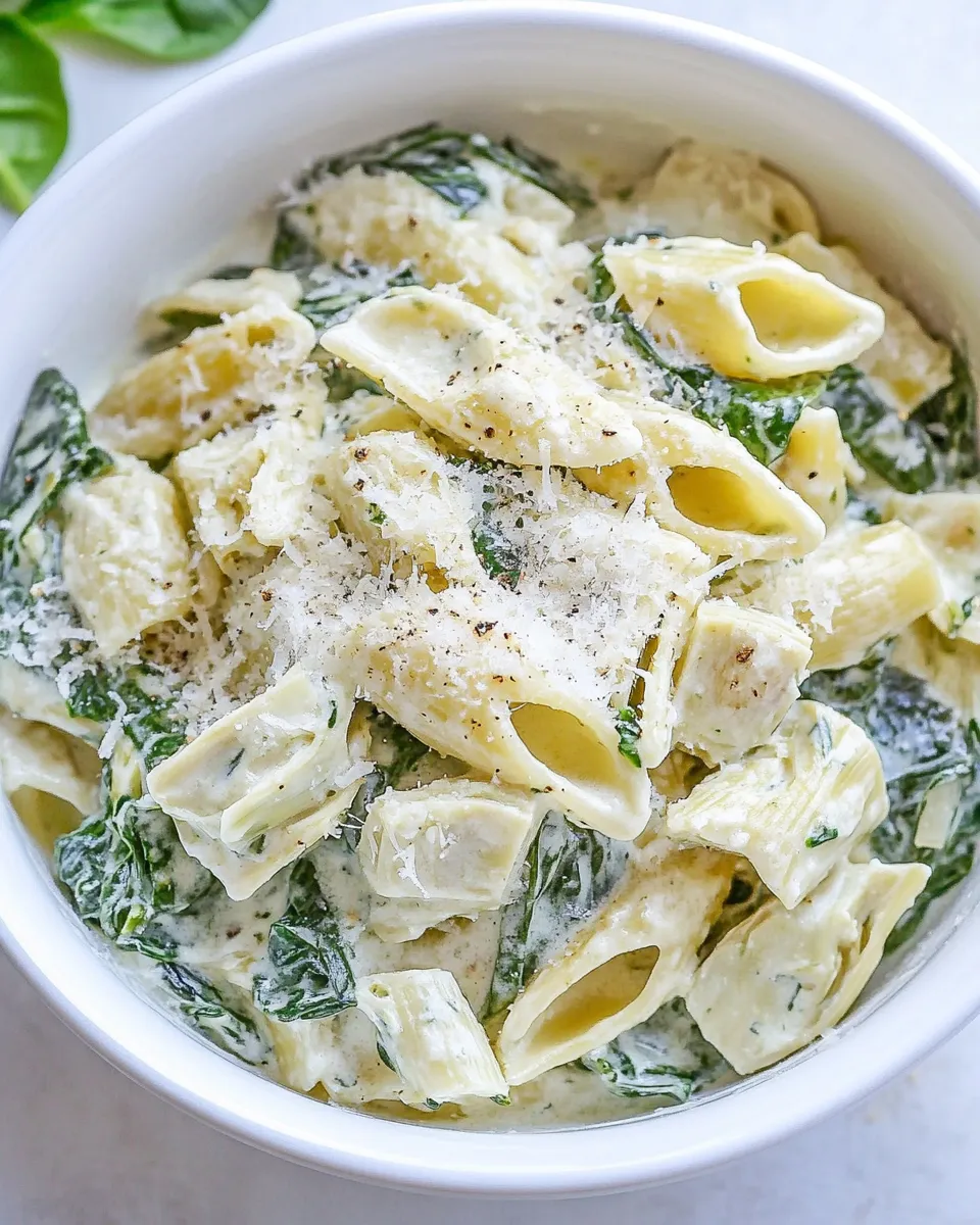 Homemade Spinach and Artichoke Pasta Recipe photo
