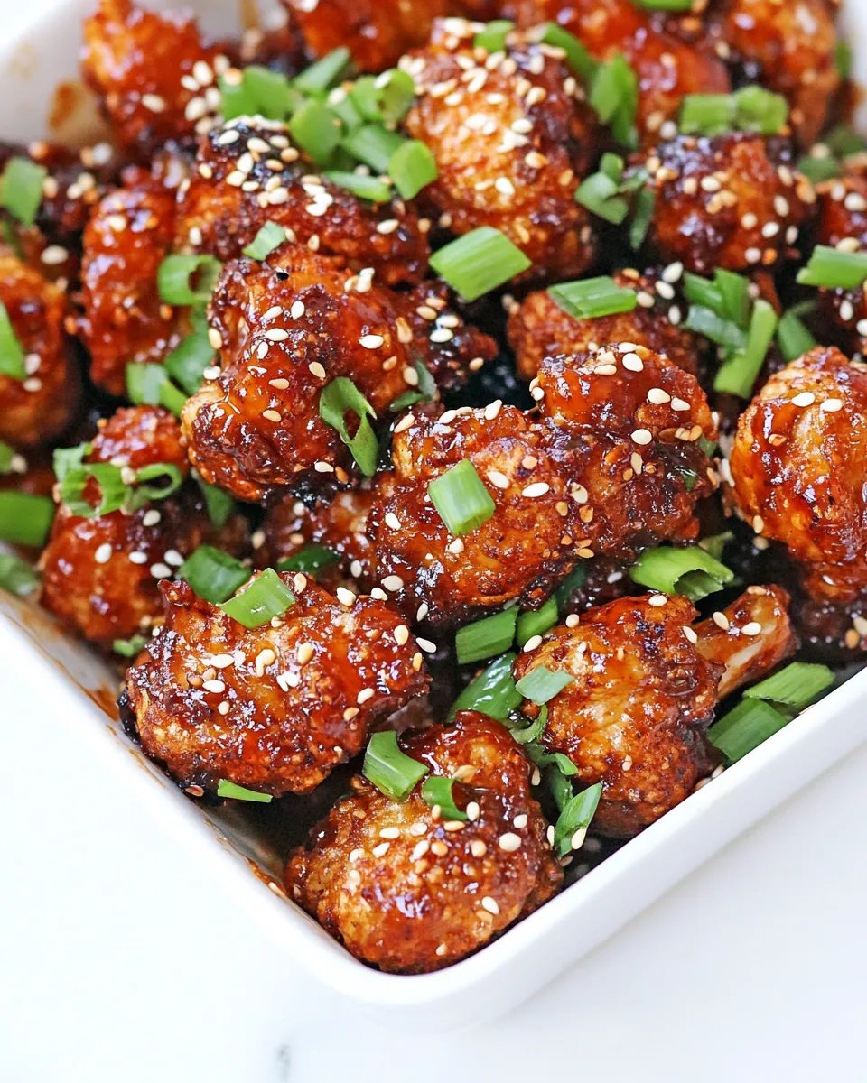 Delicious Sticky Honey Garlic Cauliflower Wings image