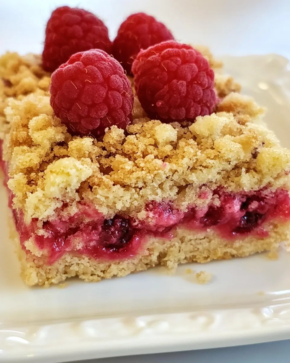 Easy Streusel Topped Raspberry Squares shot