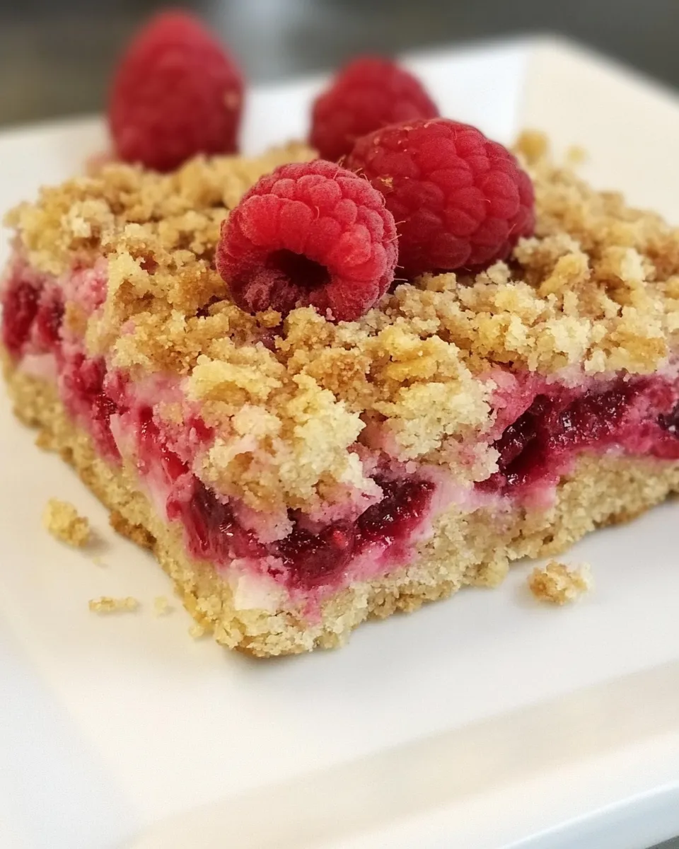 Delicious Streusel Topped Raspberry Squares recipe photo