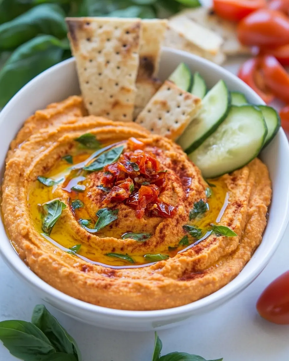 Classic Sun Dried Tomato Basil Hummus image