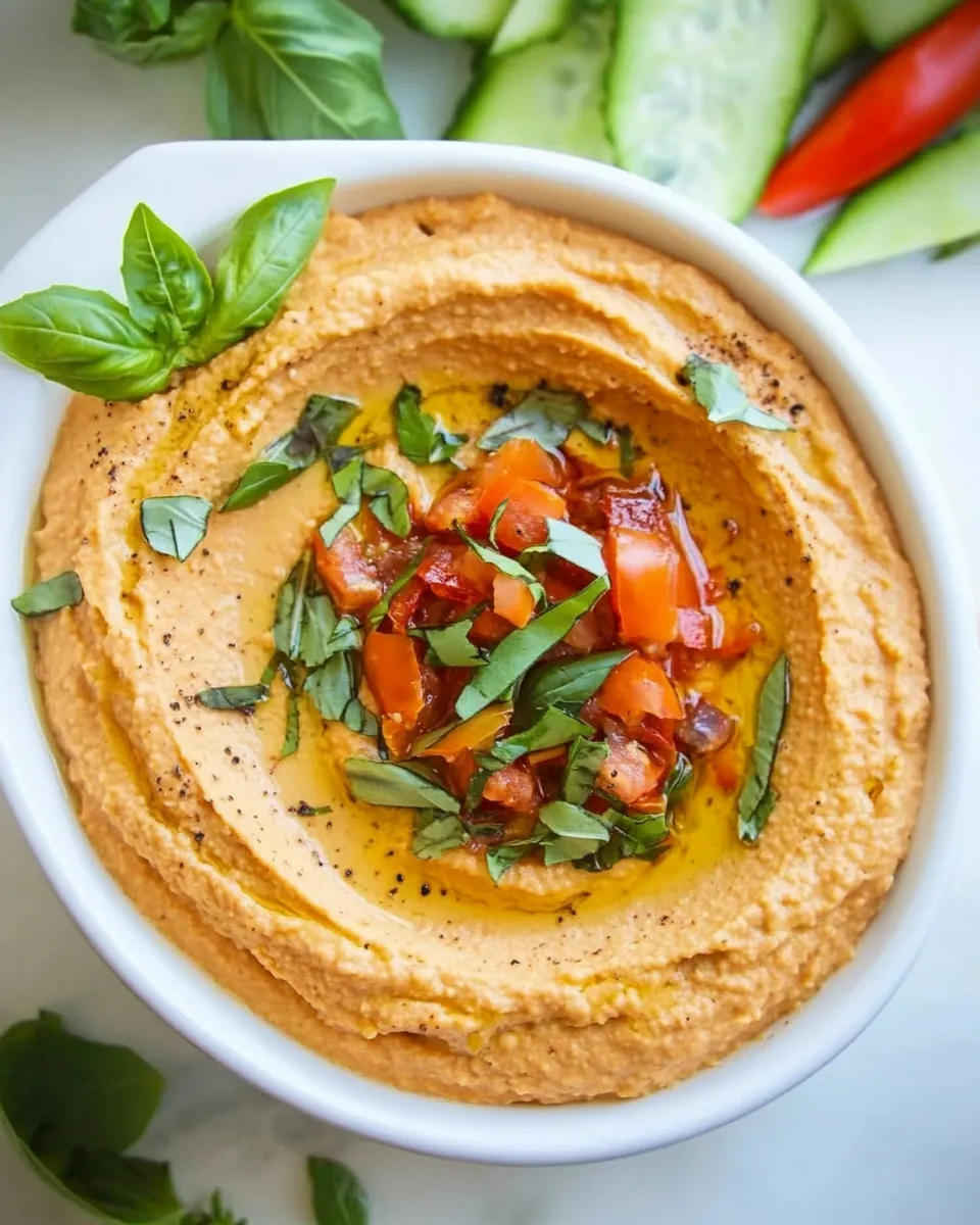 Delicious Sun Dried Tomato Basil Hummus recipe photo