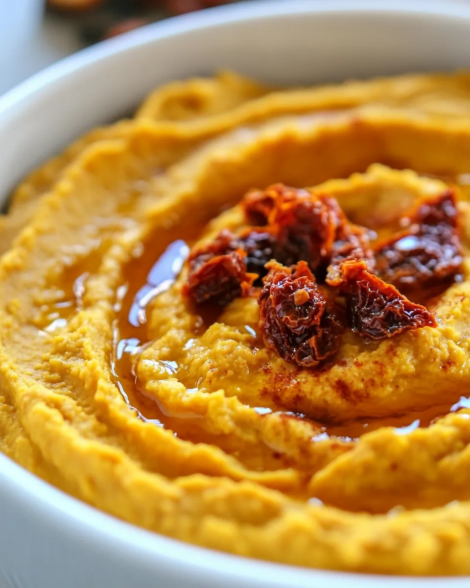 Easy Sun Dried Tomato Hummus Recipe shot
