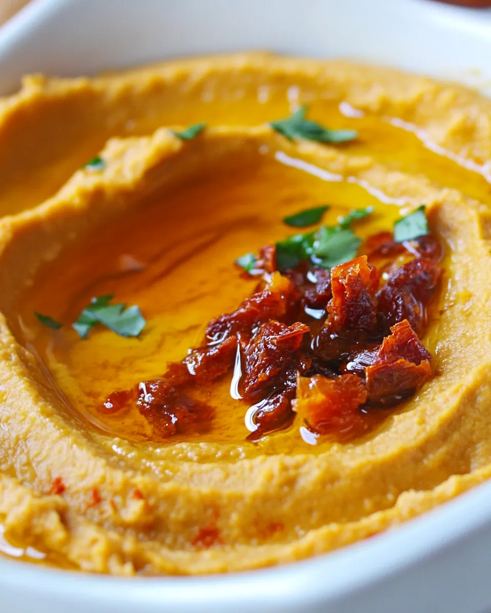 Healthy Sun Dried Tomato Hummus Recipe dish photo