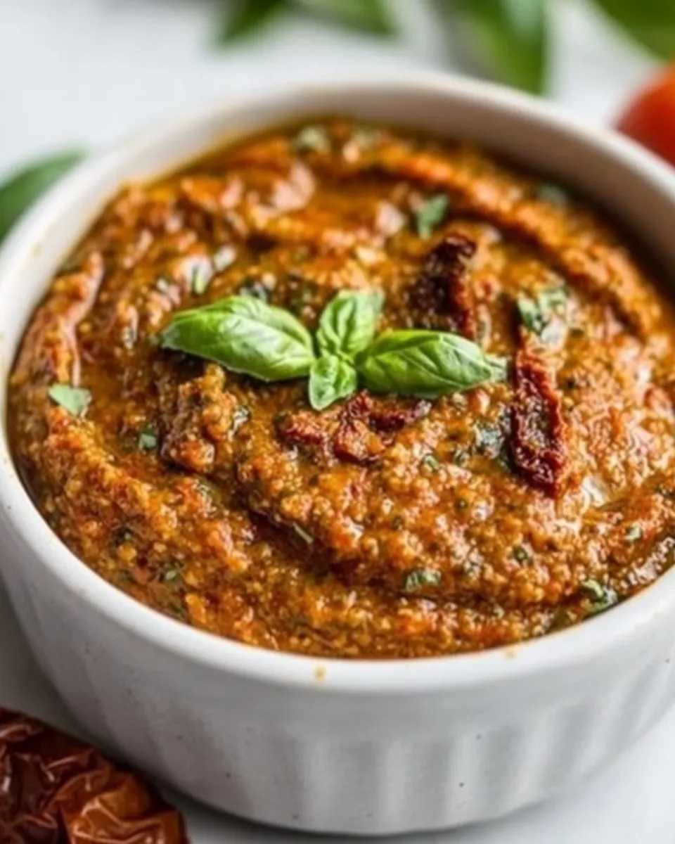 Delicious Sun Dried Tomato Pesto shot