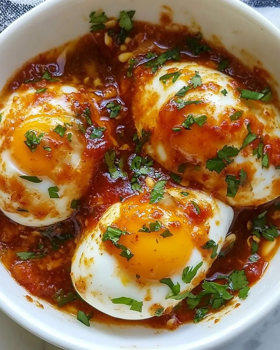 Delicious Sweet Chili Eggs shot