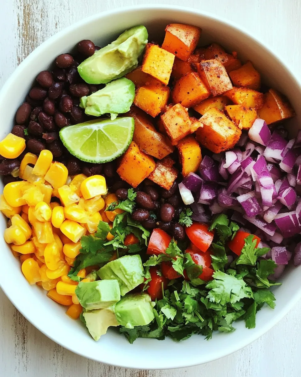 Delicious Sweet Potato and Black Bean Mexican Salad recipe image
