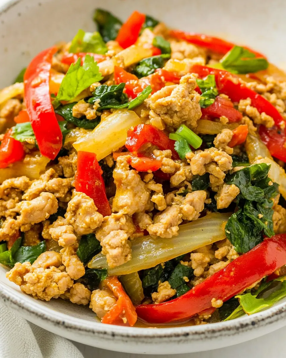 Quick Thai-Inspired Ground Turkey Stir Fry shot