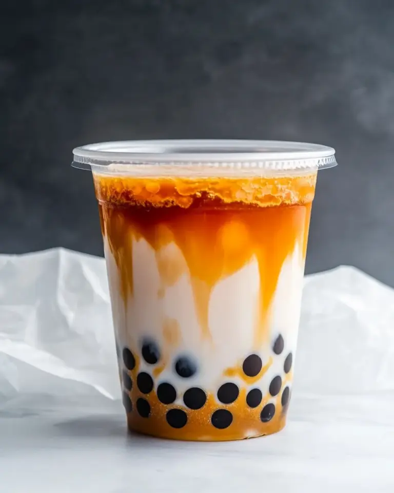 Homemade Thai Almond Milk Bubble Tea photo