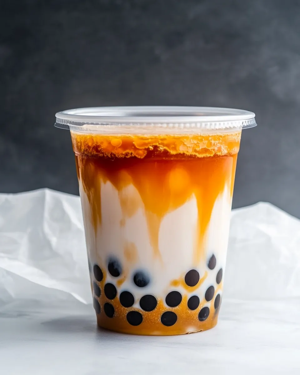 Homemade Thai Almond Milk Bubble Tea photo