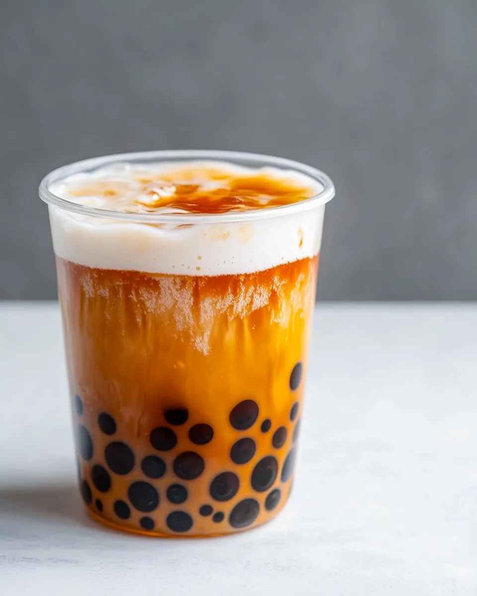 Delicious Thai Almond Milk Bubble Tea shot