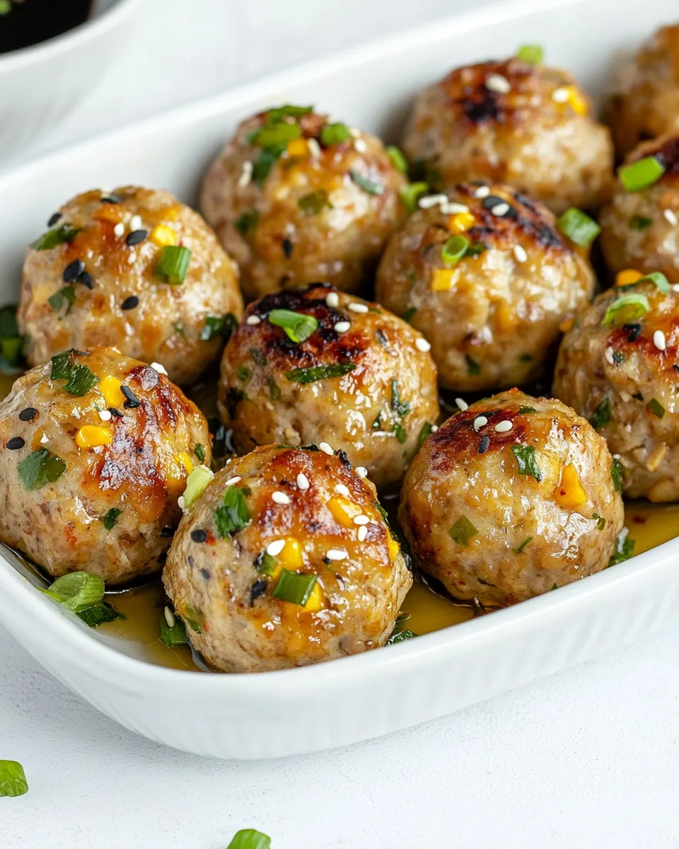 Easy Thai Baked Turkey Meatballs recipe photo