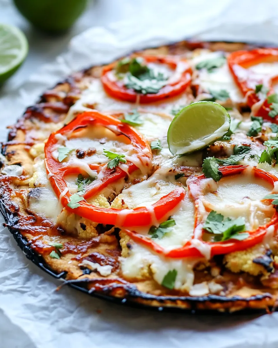 Savory Thai Peanut-Cauliflower Pizza shot