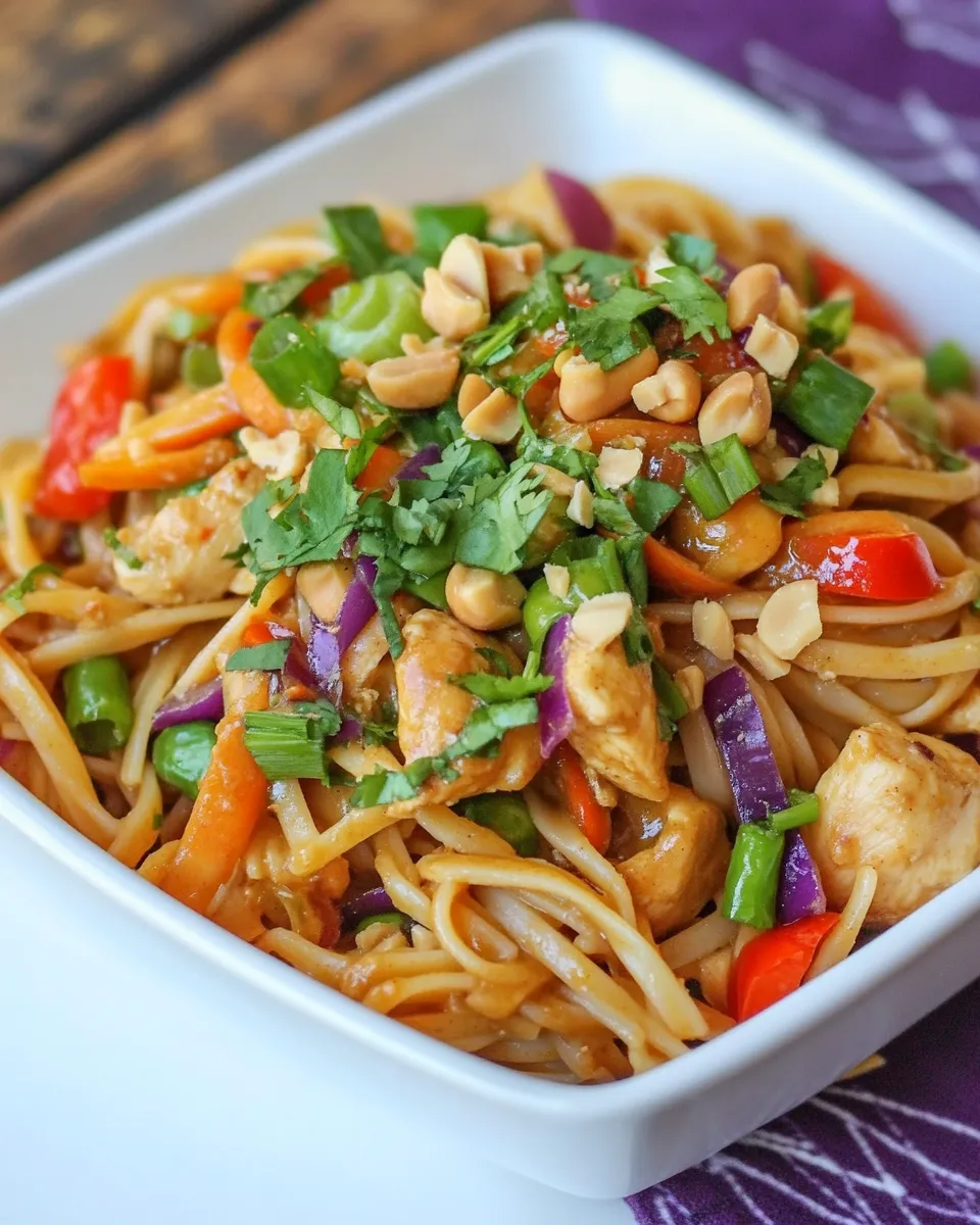 Classic Thai Peanut Chicken Pasta image