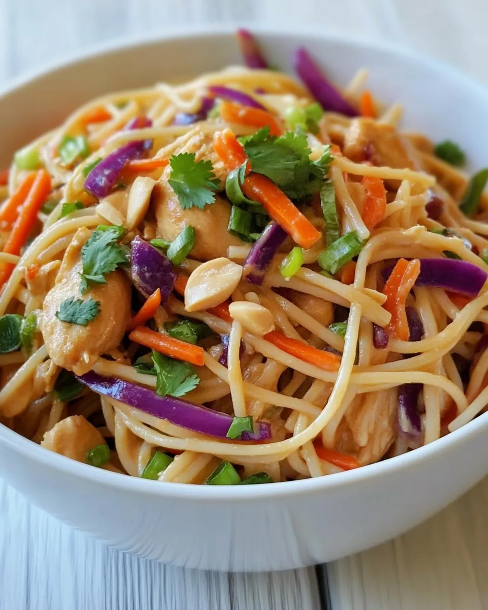 Easy Thai Peanut Chicken Pasta recipe photo
