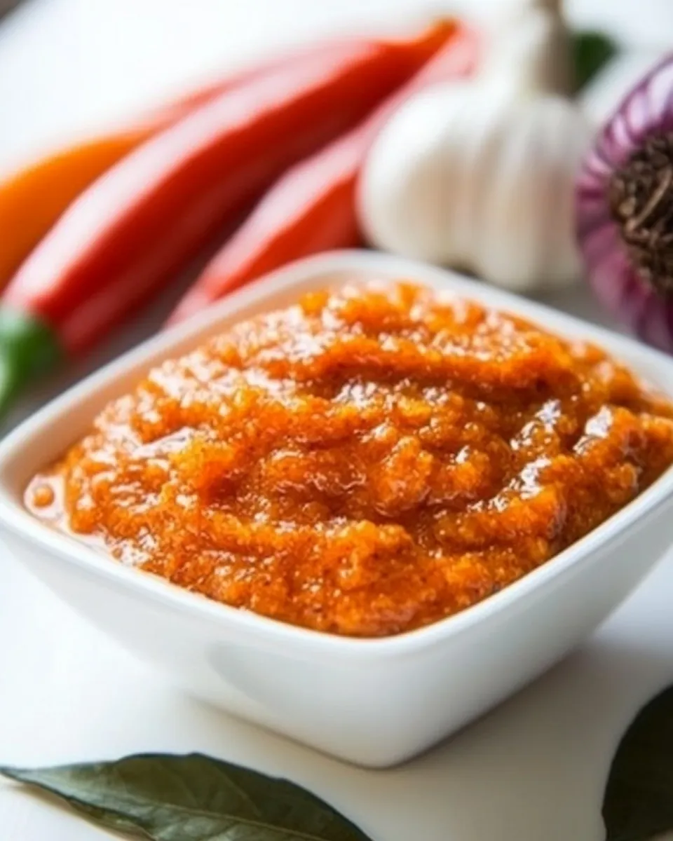 Delicious Thai Red Curry Paste food shot